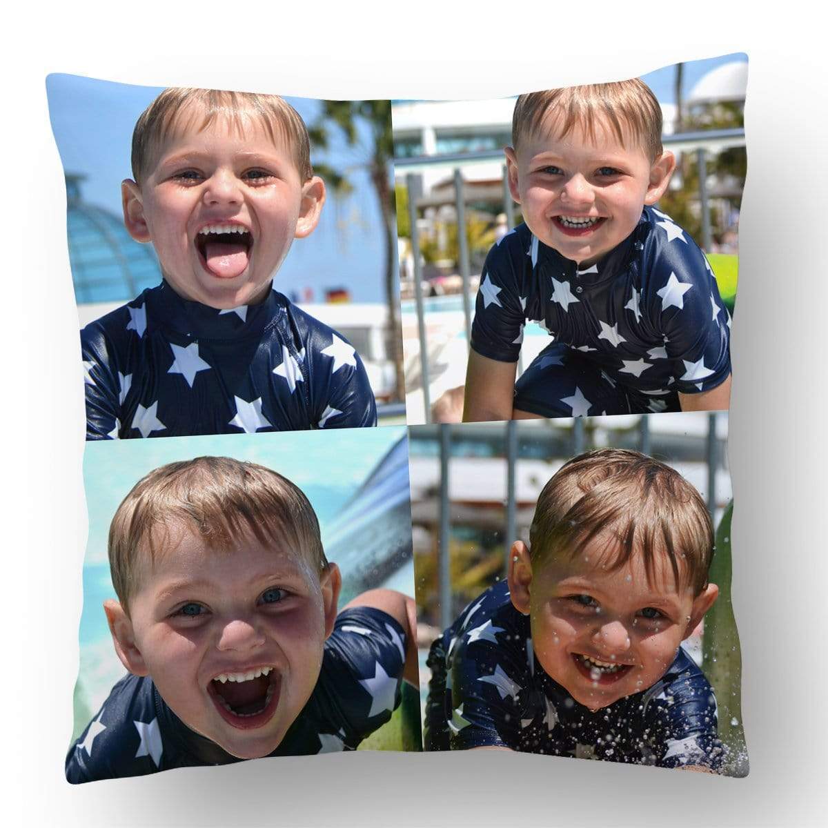 Four Photo Upload Collage Cushion